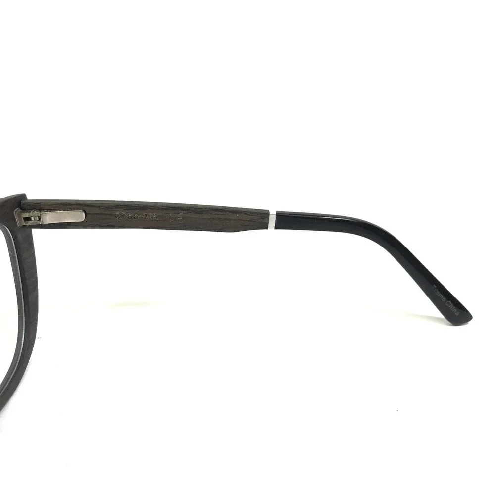 Upland Eyeglasses Frames Q355+M8 BOK Brown Wood Sharp Cat Eye 52-16-140